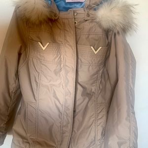 Red Valentino parka with hoodie